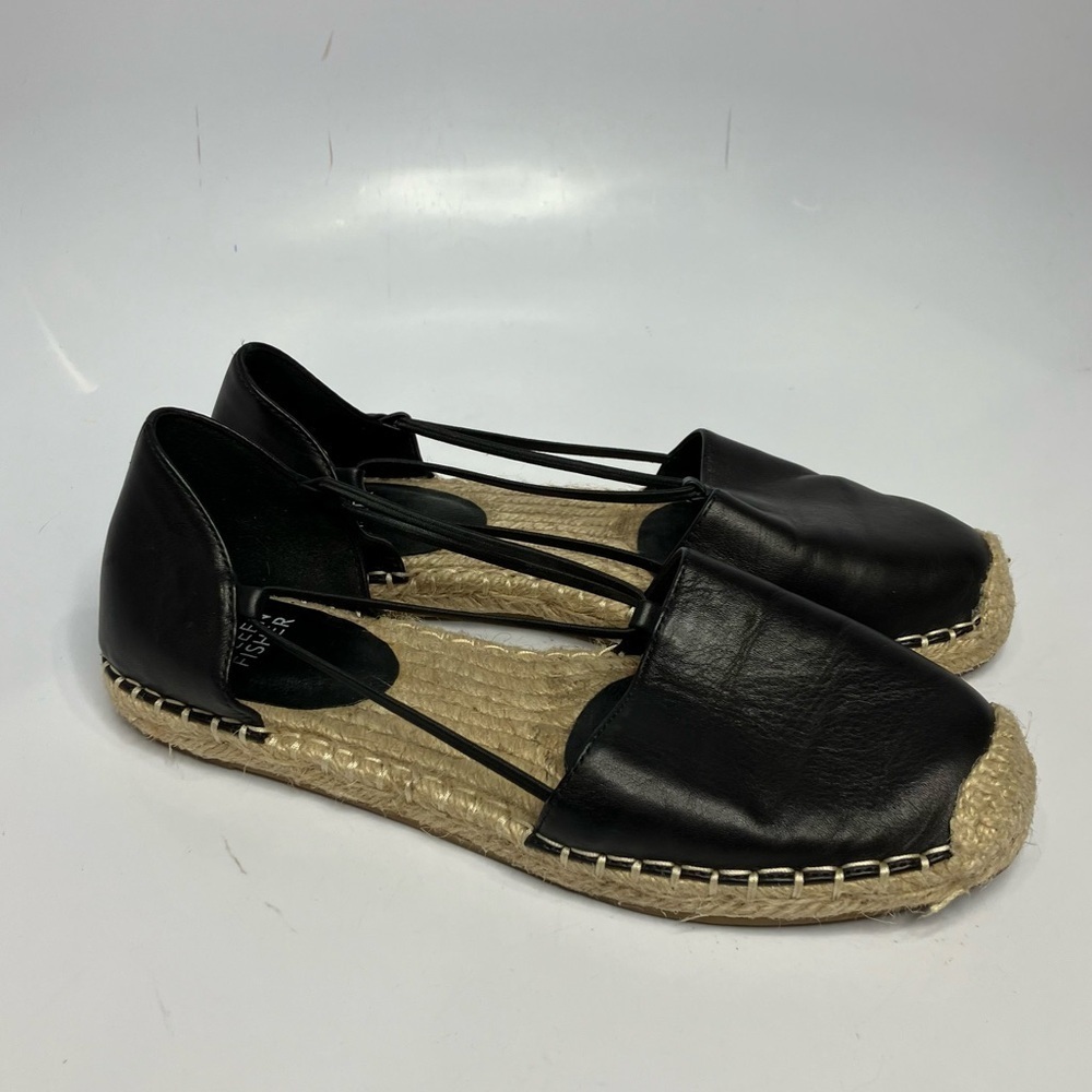 Eileen Fisher Lee‎ Espadrille flat black tan size 6.5